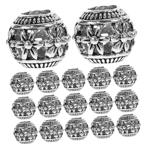 DOITOOL 40 Stück hohle Perlen antike Abstandsperlen Perlen Abstandshalter Zahlenperlen Armband Perlen Perlendekor Perlen für Schmuckhersteller Metallperlen Legierung Silver DOITOOL 40 Stück hohle Perlen antike Abstandsperlen Perlen Abstandshalter Zahlenperlen Armband Perlen Perlendekor Perlen für Schmuckhersteller Metallperlen Legierung Silver von DOITOOL