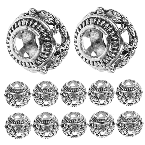 DOITOOL 40 Stück hohle Perlen antike Abstandsperlen kleine Perlen Spacer Perlen Abstandshalter Schmuck Armband Perlen dekorative Perlen Distanzperlen aus Legierung Metallperle Silber DOITOOL 40 Stück hohle Perlen antike Abstandsperlen kleine Perlen Spacer Perlen Abstandshalter Schmuck Armband Perlen dekorative Perlen Distanzperlen aus Legierung Metallperle Silber von DOITOOL