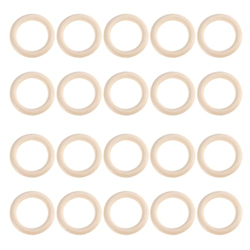 DOITOOL 40 Stück unbehandelte Naturholzringe, Massivholzkreise, unbemalte Holzreifen für Bastelbedarf, DIY-Schmuckherstellung, Makramee, Häkeln und, 70 mm DOITOOL 40 Stück unbehandelte Naturholzringe, Massivholzkreise, unbemalte Holzreifen für Bastelbedarf, DIY-Schmuckherstellung, Makramee, Häkeln und, 70 mm von DOITOOL