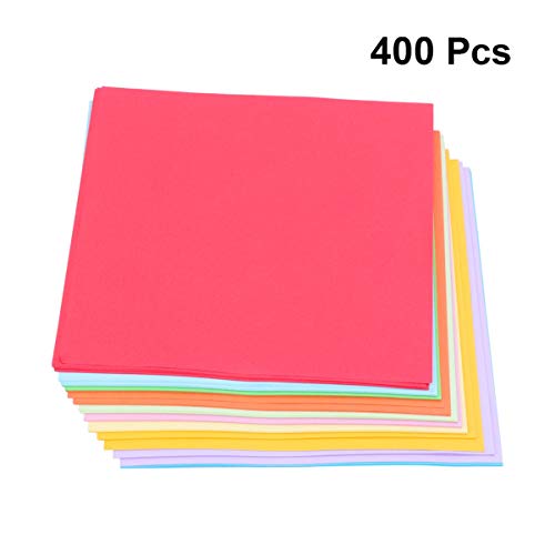 DOITOOL 400 Blatt Buntes Origami Papier für Kreative Diy Bastelprojekte Vielseitig Einsetzbar für Zuhause Büro Partys und Schulprojekte Umweltfreundliches Material Perfektes Faltpapier für von DOITOOL