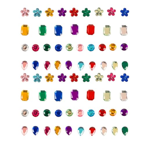 DOITOOL 400 Stück Bastelmaterial Glitzernde Acryl Aufkleber für Kreative Diy Projekte Geeignet für Kindergarten Gemischte Designs von DOITOOL