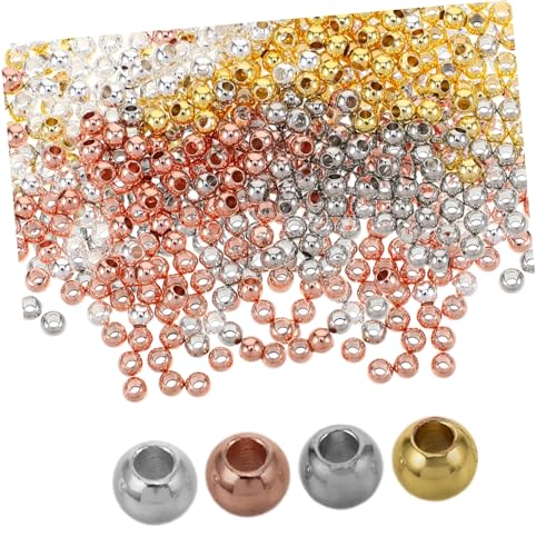 DOITOOL 400 Stück Runde Glatte Spacer Perlen Metalllegierung Gold Weißgold Roségold Silberfarben für DIY Schmuckherstellung Armband Halskette Basteln DOITOOL 400 Stück Runde Glatte Spacer Perlen Metalllegierung Gold Weißgold Roségold Silberfarben für DIY Schmuckherstellung Armband Halskette Basteln von DOITOOL