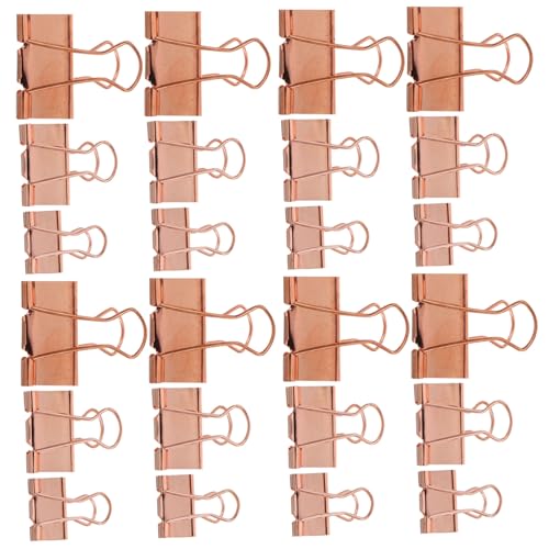 DOITOOL 42 Stück Clip-Briefpapier Schreibwaren winzige Heftklammern Mini-Bindeklammern Büroklammern kleine Heftklammern Metall Roségold von DOITOOL