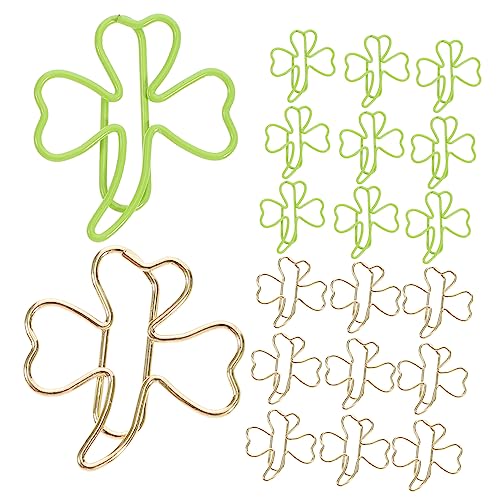 DOITOOL 45 Stück Kleeblatt-Lesezeichen süße Bürovorräte riesige Büroklammern Blume Büroklammern Clips formen Kleeblatt-Büroklammern Büroklammern formen Umspritzen Green Zufällige Farbe von DOITOOL