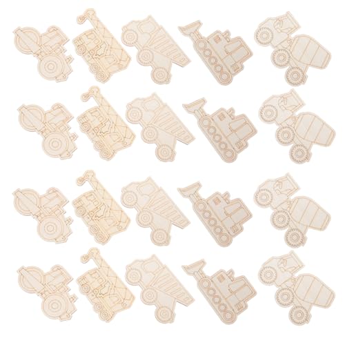 DOITOOL 45 Stück Teiliges DIY Holzauto-bastelset aus Glatten Holzscheiben Unbemalte Fahrzeug-ausschnitte für Kreative Sichere Holzautos für Geburtstagsdeko und Handgemachte Geschenke von DOITOOL