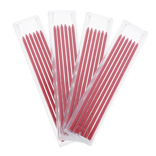 DOITOOL 48 Stück Bleistiftminen Für Die Holzbearbeitung Druckbleistift Dauerbleistift Zimmermannsbleistift Baubleistifte Tieflochmarker Zeichenstift Tracer Bleistift Roter von DOITOOL