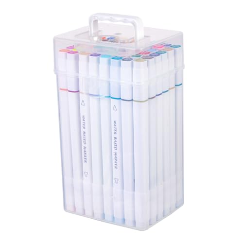 DOITOOL 48 Stück Dual Tip Marker Stifte Künstlerische Zeichenstifte Multifunktionale Filzstifte für Zeichnen und Diy Geschenkidee für Erwachsene von DOITOOL