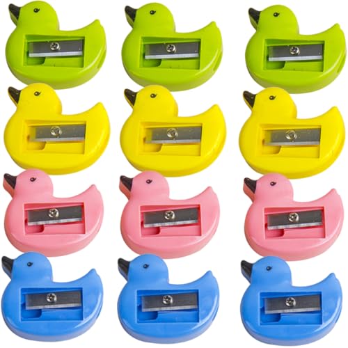 DOITOOL 48 Stück Niedliche Bleistiftspitzer Tragbare Handantrieb Anspitzer für Haushalt für Schüler und Buntem PVC Röhrchen Gemischt von DOITOOL