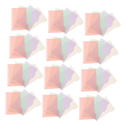 DOITOOL 48 Stück Teiliges Register mit Beschreibbaren Wiederverwendbaren Kunststoff-trennblättern Ringbuch Transparent Strapazierfähig für Schüler Lehrer und Büroorganisation von DOITOOL