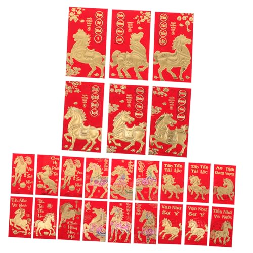 DOITOOL 48 Stück Teiliges Rote Umschläge Vietnamesische Pferd Motive Lunar Year Glücksgeldumschläge für Frühlingsfest und Neujahrsfeier mit Langlebigem Papiermaterial DOITOOL 48 Stück Teiliges Rote Umschläge Vietnamesische Pferd Motive Lunar Year Glücksgeldumschläge für Frühlingsfest und Neujahrsfeier mit Langlebigem Papiermaterial von DOITOOL