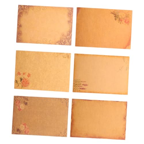 DOITOOL 48 Stück Vintage Briefpapier Schreiben Schreibwaren Stationäres Papier Pergamentpapier Retro-druckpapier Altes Papier Vintage-designpapier Briefpapier Im Vintage-stil Kraftpapier von DOITOOL