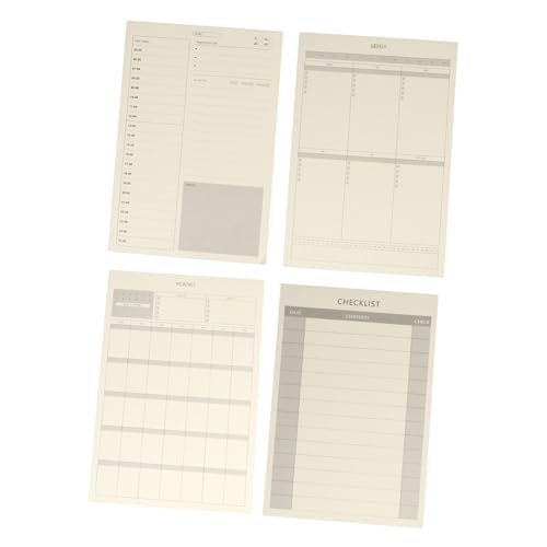 DOITOOL 4Er-Packung Zeitplaner Notizblock Agenda Täglicher Planer schreibtisch organiser organizer für schreibtisch daily planer geburtstagszig Wochenkalender Monatsplaner Papier Weiß von DOITOOL