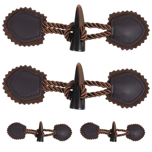DOITOOL 4Paare Knebelknöpfe Harz Vintage Horn Kippknopf für Mantel und Jacke Zeitloses Design Schnelle Befestigungslösung Strapazierfähig und Tiefem DOITOOL 4Paare Knebelknöpfe Harz Vintage Horn Kippknopf für Mantel und Jacke Zeitloses Design Schnelle Befestigungslösung Strapazierfähig und Tiefem von DOITOOL