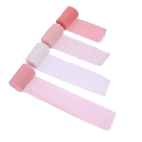 DOITOOL 4Rollen Hochzeitsband Chiffon Seidenartig Mit Ausgefransten Kanten Á Für Hochzeitsdekoration Und Feierlichkeiten Verschiedenen DOITOOL 4Rollen Hochzeitsband Chiffon Seidenartig Mit Ausgefransten Kanten Á Für Hochzeitsdekoration Und Feierlichkeiten Verschiedenen von DOITOOL