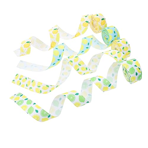 DOITOOL 4Rollen Zitronen Ripsband Dekoratives Geschenkband für DIY Projekte Verpackungsmaterial und Bastelarbeiten Yards pro für Feste und Haarschmuck von DOITOOL