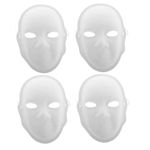DOITOOL 4Stücke DIY Blanko Papiermasken Bemalbare Vollgesichtsmasken Papierbrei für Partys Karneval und Theateraufführungen Fördert Künstlerische Fähigkeiten von DOITOOL