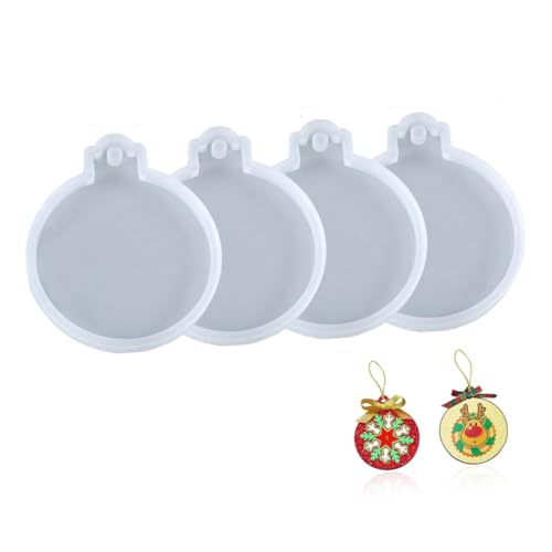 DOITOOL 4Stücke DIY Silikon Gießform für Runde Weihnachts Plaques Transparente Silikonformen für Handwerksprojekte zum Erstellen von Dekorationen und Schlüsselanhängern DOITOOL 4Stücke DIY Silikon Gießform für Runde Weihnachts Plaques Transparente Silikonformen für Handwerksprojekte zum Erstellen von Dekorationen und Schlüsselanhängern von DOITOOL