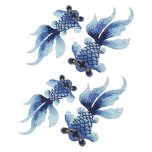 DOITOOL 4Stücke Goldfischförmige Applikationen für DIY Bekleidung Dekorative Stickerei Patches für Jeans Taschen und Hüte zum Reparieren und Verschönern DOITOOL 4Stücke Goldfischförmige Applikationen für DIY Bekleidung Dekorative Stickerei Patches für Jeans Taschen und Hüte zum Reparieren und Verschönern von DOITOOL
