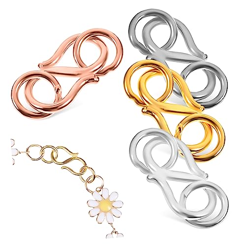 DOITOOL 4Stücke Halskettenverschlüsse S Haken Schmuckverschlüsse Mit Geschlossenen Biegeringen Roségold Und Platin Für Schmuckherstellung Für Halsketten DOITOOL 4Stücke Halskettenverschlüsse S Haken Schmuckverschlüsse Mit Geschlossenen Biegeringen Roségold Und Platin Für Schmuckherstellung Für Halsketten von DOITOOL