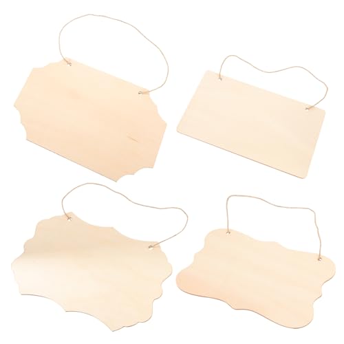 DOITOOL 4Stücke Holzschild Zum Basteln Blanko Für DIY Projekte Unbehandelte Holztafeln Hängeschilder Für Dekoration Für Hochzeiten Feste Und Zuhause von DOITOOL