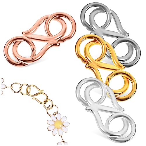 DOITOOL 4Stücke S Haken Halskettenverschlüsse Mit Geschlossenen Biegeringen Schmuckverschlüsse Für Schmuckherstellung Roségold Und Platin Veredelt von DOITOOL