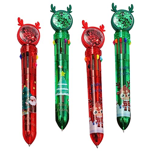 DOITOOL 4Stücke Weihnachts Kugelschreiber mit Cartoon Motiven Kugelschreiber für Weihnachtsgeschenk Langlebig und Tragbar Schule und Büro von DOITOOL