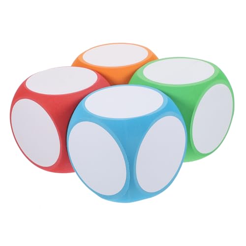 DOITOOL 4stücke DIY Erasierbare Schaumstoffwürfel Blanko Würfel Für Kreative Spiele Lernaktivitäten Und Party-Dekoration Rot Orange Blau Grün von DOITOOL