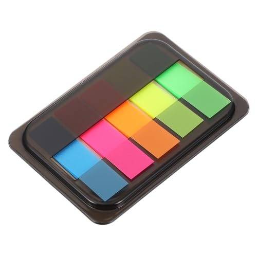 DOITOOL 5 Boxen Fluoreszierende Haftnotizen Pack Selbstklebende Memo Pads mit Index Tabs Farbige Klassifizierungs etiketten für Büro Schule Organisieren und Markieren von Dokumenten von DOITOOL