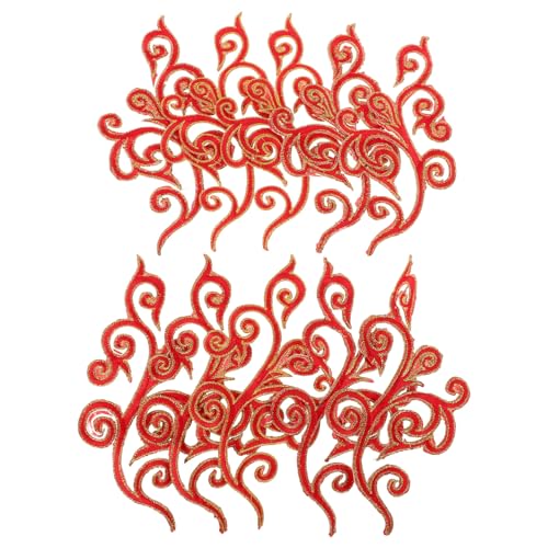 DOITOOL 5 Paare Gestickter Stoffaufnäher Western-applikationen Stickerei-patch-blumen Blumenapplikationen Für Kleidung Blumenflicken Zum Aufbügeln Blume Patches Zum Aufnähen Rot Nylon von DOITOOL