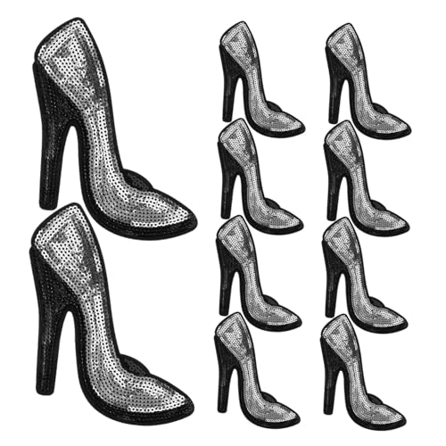 DOITOOL 5 Paare Stoffmontage Dekoration Verzierungen Flicken nähen sticken dekorativ Basteln Flecken High-Heel-Stickerei-Applikation appliziertes Pailletten Silver DOITOOL 5 Paare Stoffmontage Dekoration Verzierungen Flicken nähen sticken dekorativ Basteln Flecken High-Heel-Stickerei-Applikation appliziertes Pailletten Silver von DOITOOL