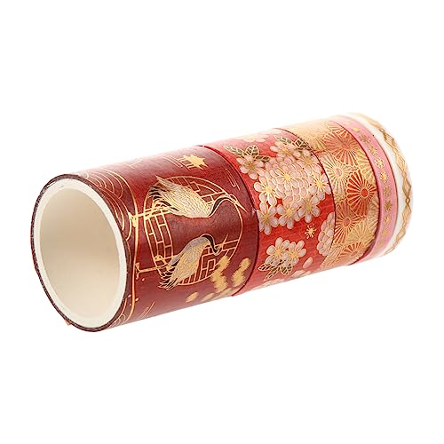 DOITOOL 5 Rollen Ancient Style Tape Kunstband Scrapbooking Tape Klebeband für Scrapbooking dekoratives Bastelband die chinesen scrapbbok Dekorationsband Notizbuch Washi Tape Papier rot von DOITOOL