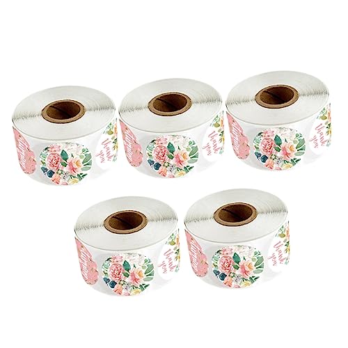 DOITOOL 5 Rollen Aufkleberrolle Aufkleber für Geburtstagsfeiern Etiketten Dekorationen cute sticker süße sticker selbstklebender Aufkleber abdichtende Aufkleber Kupferplattenaufkleber Rosa von DOITOOL