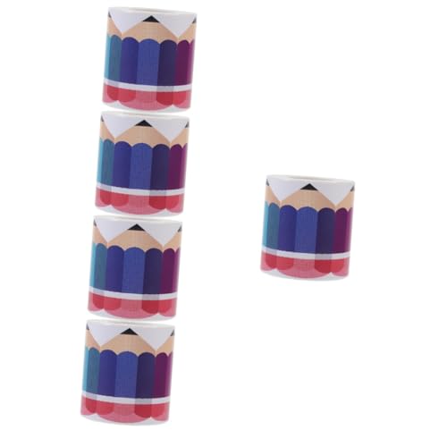DOITOOL 5 Rollen Bleistiftrandaufkleber Tafel Wandrandstreifen Farbe Rustikale Pinnwanddekorationen Für Ränder Klassenzimmerdekoration Abnehmbares Schulrandpapier von DOITOOL