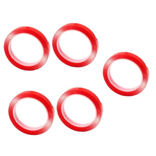 DOITOOL 5 Rollen Bürokratie Band schwere im Freien doppelseitiges klebeband für stoff Dasselbe drinnen multifunktionales doppelseitiges Klebeband breites Klebeband Acrylsäure rot von DOITOOL