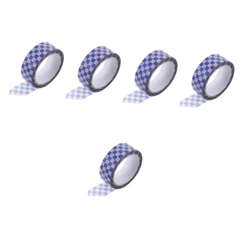DOITOOL 5 Rollen DIY Washi Tape mit Karomuster Dekoratives Klebeband für Scrapbooking Geschenkverpackungen und Handarbeiten Vielseitige Haftende und Leicht Abziehbare Gestaltungsideen von DOITOOL