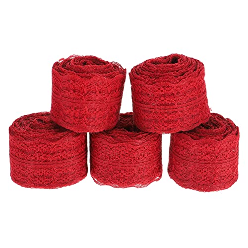 DOITOOL 5 Rollen Dekorative Spitzenbänder für Diy Handwerk Hochzeit Valentinstag Geschenkverpackung Stilvolles und Leichtes Satinband Weinrot DOITOOL 5 Rollen Dekorative Spitzenbänder für Diy Handwerk Hochzeit Valentinstag Geschenkverpackung Stilvolles und Leichtes Satinband Weinrot von DOITOOL