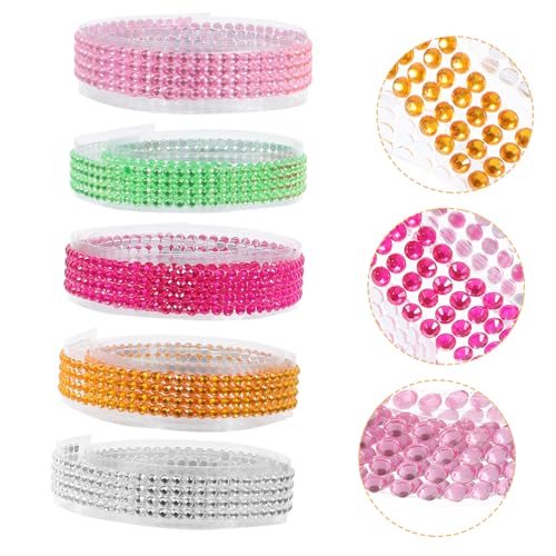 DOITOOL 5 Rollen Diamantband Strasskleber Strassband Herstellung Basteln DIY Strass-Streifen-Klebeband Juwelen Kunsthandwerk Klebeband selbstklebende Strasssticker Acryl DOITOOL 5 Rollen Diamantband Strasskleber Strassband Herstellung Basteln DIY Strass-Streifen-Klebeband Juwelen Kunsthandwerk Klebeband selbstklebende Strasssticker Acryl von DOITOOL