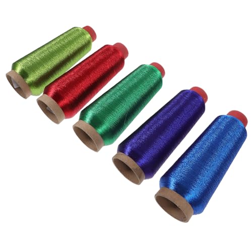 DOITOOL 5 Rollen Faden für die Computerstickerei Maschine Stickfaden Kreuzstich weben Fäden goldener metallischer Faden Nähen Stickerei metallische Kreuzstichfaden Stickgarn DOITOOL 5 Rollen Faden für die Computerstickerei Maschine Stickfaden Kreuzstich weben Fäden goldener metallischer Faden Nähen Stickerei metallische Kreuzstichfaden Stickgarn von DOITOOL