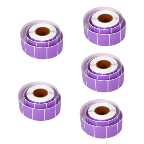 DOITOOL 5 Rollen Farbige Thermoetiketten Selbstklebend Druckbare Etiketten für Thermodrucker für Adress und Preisetikettierung Kratzfest und Leicht zu Verwenden von DOITOOL