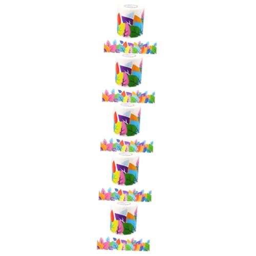 DOITOOL 5 Rollen Klebende Randaufkleber für Pinnwände Selbstklebende Border Sticker für Klassenzimmer Vielseitig Einsetzbar für Dekoration von Fenstern und Mehr von DOITOOL