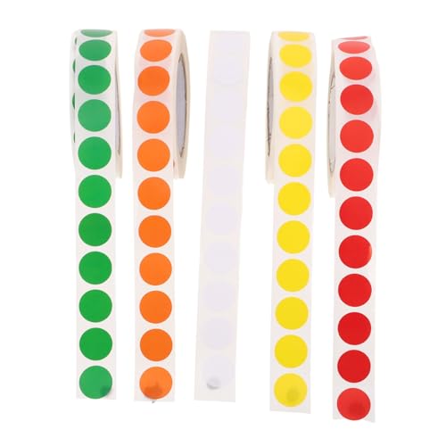 DOITOOL 5 Rollen Runde Blanko Aufkleber Selbstklebende Punkte Etiketten für Beschriftung und Inventarverwaltung Farbige Klebeetiketten für Büro Schule und Bastelzwecke DOITOOL 5 Rollen Runde Blanko Aufkleber Selbstklebende Punkte Etiketten für Beschriftung und Inventarverwaltung Farbige Klebeetiketten für Büro Schule und Bastelzwecke von DOITOOL