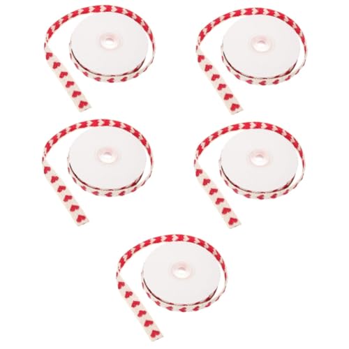 DOITOOL 5 Rollen Schneidbares Geschenkband Valentinstag Schleifen Zum Verpacken Herzen Paketband Band Zum Verpacken Bänder Zum Basteln Geschenkzubehör Polyester Baumwolle DOITOOL 5 Rollen Schneidbares Geschenkband Valentinstag Schleifen Zum Verpacken Herzen Paketband Band Zum Verpacken Bänder Zum Basteln Geschenkzubehör Polyester Baumwolle von DOITOOL