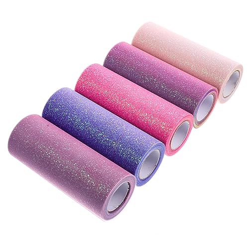 DOITOOL 5 Rollen Tüllband Dekoratives Geschenkband für Diy Bastelbedarf Blumenverpackung Teiliges von DOITOOL