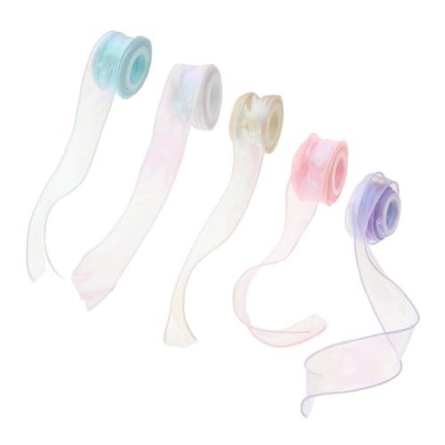 DOITOOL 5 Rollen Verpackung Band Chiffon Trimmt Spitzenband Schier Party Bunt Pastell Hochzeit Gradient Farbverlaufsbänder Basteln Schillerndes Organzaband Rosa Blaues Band Nylon DOITOOL 5 Rollen Verpackung Band Chiffon Trimmt Spitzenband Schier Party Bunt Pastell Hochzeit Gradient Farbverlaufsbänder Basteln Schillerndes Organzaband Rosa Blaues Band Nylon von DOITOOL