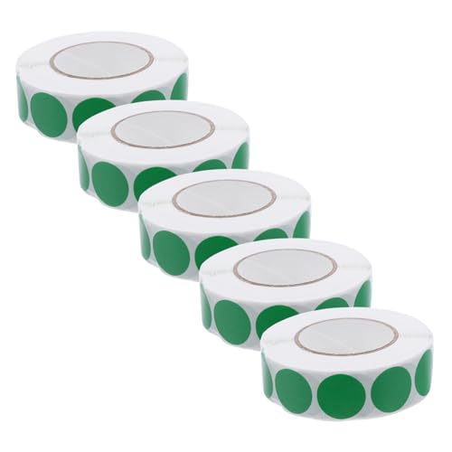 DOITOOL 5 Rollen Wasserdichte Selbstklebende Grüne Runde Etiketten mit Je Aufklebern Starke Haftung Leicht Ablösbar Vielseitig für Büro Schule Verpackung und Codierung DOITOOL 5 Rollen Wasserdichte Selbstklebende Grüne Runde Etiketten mit Je Aufklebern Starke Haftung Leicht Ablösbar Vielseitig für Büro Schule Verpackung und Codierung von DOITOOL