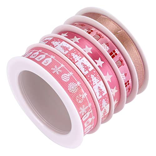 DOITOOL 5 Rollen Weihnachtsgedruckte Bandset Rosa Gegenwärtig Weihnachtsband Party weihnachtsdeko geschenkband weihnachtssdeko ribbons ribbon band Bandurlaub Band für Ornamente Stoff DOITOOL 5 Rollen Weihnachtsgedruckte Bandset Rosa Gegenwärtig Weihnachtsband Party weihnachtsdeko geschenkband weihnachtssdeko ribbons ribbon band Bandurlaub Band für Ornamente Stoff von DOITOOL