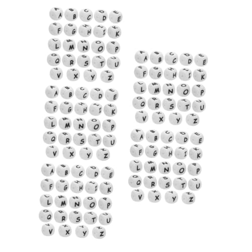 DOITOOL 5 Sätze Alphabet-perlen Für Farbig Verschiedene Perlen Buchstaben Perlen Perlenbriefe Farbe Alphabet -zauber Basteln Alphabetperlen Schmuck Weiß Kieselgel 26 Stücke * 5 von DOITOOL