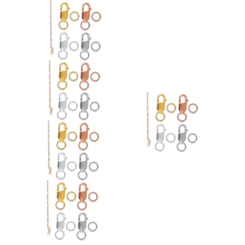 DOITOOL 5 Sätze Armbandzubehör Schnalle Schlüssel Klaue Stichworte Geschlossene Biegeringe Hummerschere Schließe Verschlüsse Schmuck Verschluss Armbandanschluss Schließ S925 4 Stück * 5 von DOITOOL