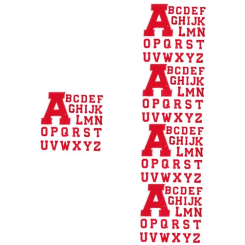 DOITOOL 5 Sätze Brief Sticklogo Stickerei Flicken Für Kleidung Bestickt Jacke Gestickte Aufnäher Für Bekleidungsstücke Kleine Fellflecken Patches Nähen Eisenflecken Rot 26 Stück * 5 von DOITOOL