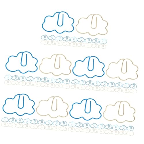 DOITOOL 5 Sätze Cartoon Wolkenförmige Papierclips Flexible Und Multifunktionale Büroklammern Für Schule Büro Und Zuhause Lustige Und Kreative Bürobedarf Milchweiß 20 Stück * 5 von DOITOOL